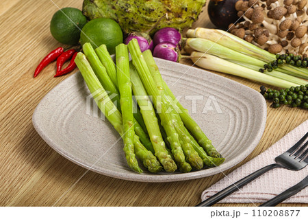 Dietary cuisine - boiled aspargus stem 110208877