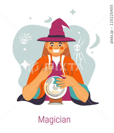 Jungian archetype of Magician, woman with ball 110220405