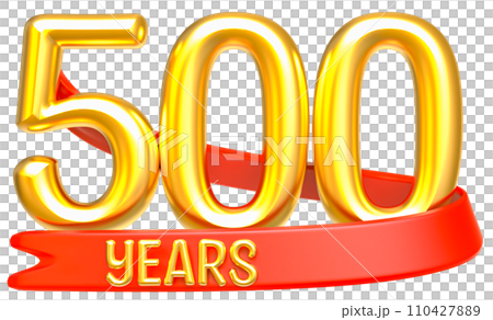 Happy Anniversary Number Years Gold 3D Render 110427889