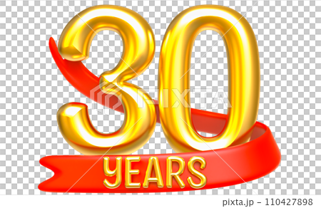 Happy Anniversary Number Years Gold 3D Render 110427898