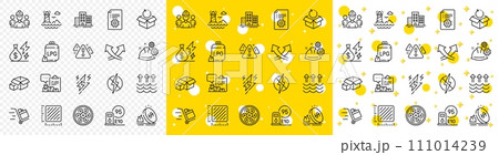 Outline Intersection arrows, Return package and Engineering team line icons pack for web with Electricity price, Working process, Cable section line icon. Gas price, Lighthouse. Vector 111014239