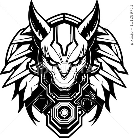 Modern strict logo template of abstract cat or sphinx head. Vector illustration of cat or sphinx for print, poster or logo 111299751