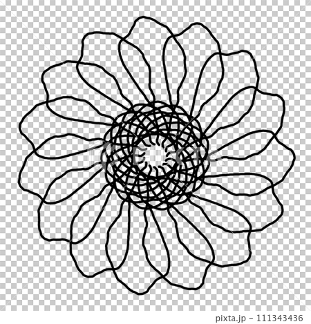 Black and White Hand Drawn Mandala for Coloring Pages, Coloring Books and Coloring Sheets. 111343436