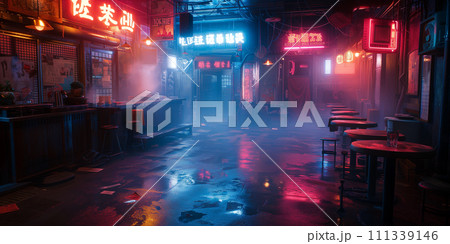 Cyberpunk interior 111339146