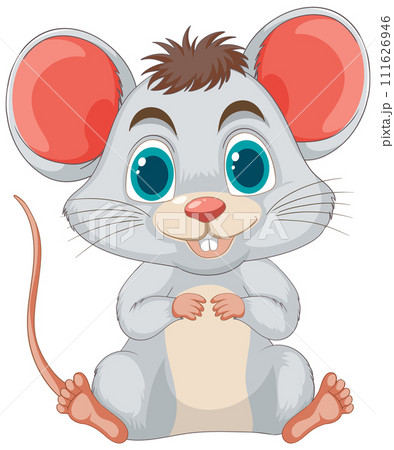 Adorable Cartoon Mouse Illustration 111626946