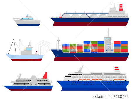 いろんな船のイラストセット 112488726
