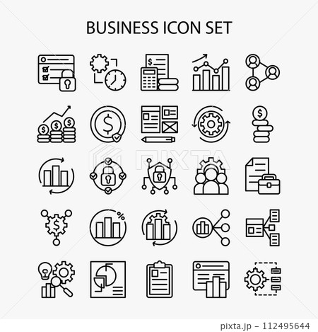 Business icon set 112495644