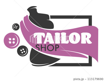 Pink Ribbon Tailor Shop Logo 113179690