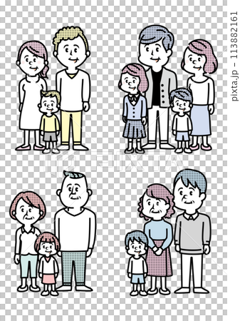 Illustration of families of different generations 113882161