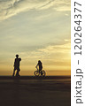 Skateboarding Silhouette Extreme Skatepark Images Orange Sunlight Youth Culture Enjoy Sports Vacation Skateboard 120264377