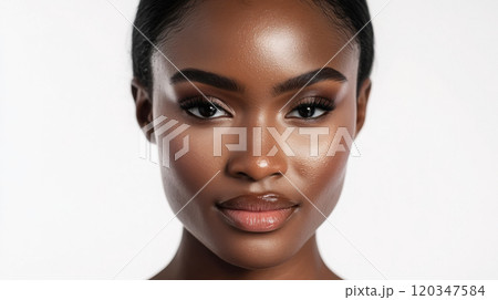 Studio portrait of a woman with flawless makeup for beauty campaigns 120347584