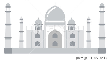 Taj mahal color icon. Indian ancient architecture 120518415