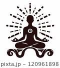 Man sitting in lotus posture during meditation 120961898