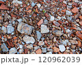 Background of small mountain stones of different colors. 120962039