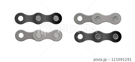 Realistic bicycle chain links. silhouette for bike chain. Cycling line pattern. Motorcycle chain symbol. Chain machine sign. Vector 121091291