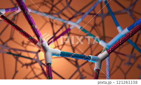 Vibrant Interconnected Strands: A Colorful Network in Soft Illumination 121261138