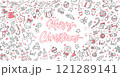 hand drawn doodle Christmas elements. vector background 121289141