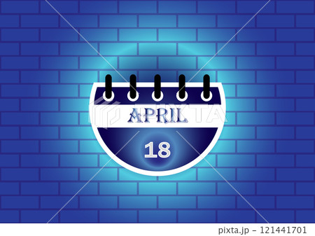 18 April Calendar Sign 121441701