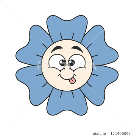 Crazy daisy flower zany mascot 121406892