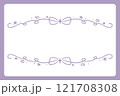 ゆめかわ、ガーリーなリボンのフレーム・デザイン素材。ベクターイラスト素材。 121708308