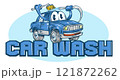 blue Car Wash Clean cartoon. vector illustration 121872262