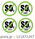 Sulfites free label vector design for packaging. No sulfites icon. Illustration, logo, symbol, sign, stamp, tag and emblem. 121872267