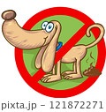 No dog poop sign character cartoon . vector illustration 121872271