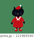 クリスマスの黒猫　クロネコ　くろねこ 121969540