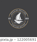 Sailboat Logo Design, Fishing Boat Illustration, Fishing Boat Company Brand Vector Icon, Boat Shop Design, Fish Shop, Transportation 122005691