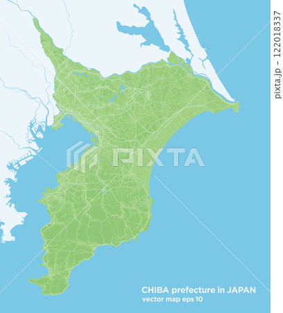 日本の千葉県の航空写真風イラスト、ベクターイラストレーション 122018337