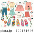 fashion cloth and sneakers  with flower print for  kids 122151646