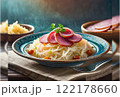 noodles with meat in soup 122178660