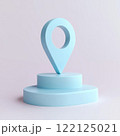 pastel blue location icon with hollow center, symbolizing navigation and direction. This modern design adds touch of simplicity and clarity 122125021