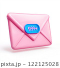 cheerful pink email icon with rounded design, displaying notification of 999. This vibrant image captures attention and conveys sense of 122125028