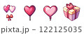 Cute hearts, lollipops, and gift box create joyful Valentine theme 122125035