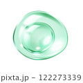 Collagen molecules forming green drop in bubble illustration 122273339