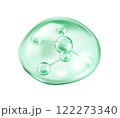 Collagen molecular structure in translucent green sphere 122273340