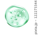 Collagen molecules floating in green transparent bubble 122273344