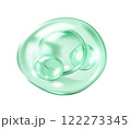 Collagen molecules floating inside green bubble illustration 122273345