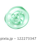 Interconnected collagen spheres floating in green membrane 122273347