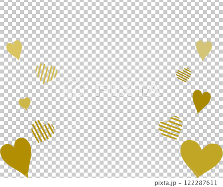 Yellow stripes and plain heart frame 122287611