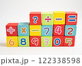 Math number colorful on white background, education study mathematics learning teach. 122338598