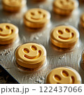 A pills of smiley faces is shown. Happiness concept 122437066