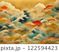 和風水彩画　金地　雲 122594423