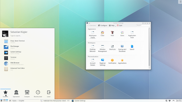 Posnetek zaslona Plasma 5