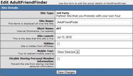 Editing AdultFriendFinder