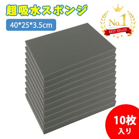 【初売りSALE！10％OFF】吸水スポンジ 1枚吸水量2L 特大 驚き吸水量 10枚入り 大容量 カット可能 グランド 水溜り対策 グランド整備 掃除 洗車 車 緩衝材 梱包材 陸上 大判 幅40×奥行25×厚さ3.5cm 野球 サッカー 運動会 イベント