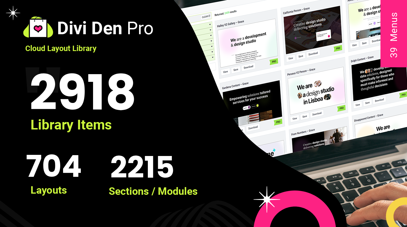 Divi Den Pro - Layout Library