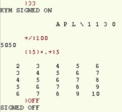 apl \ 1130 Ejemplo de sesión apl \ 1130