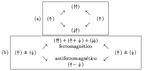 Esquema del canje magnético